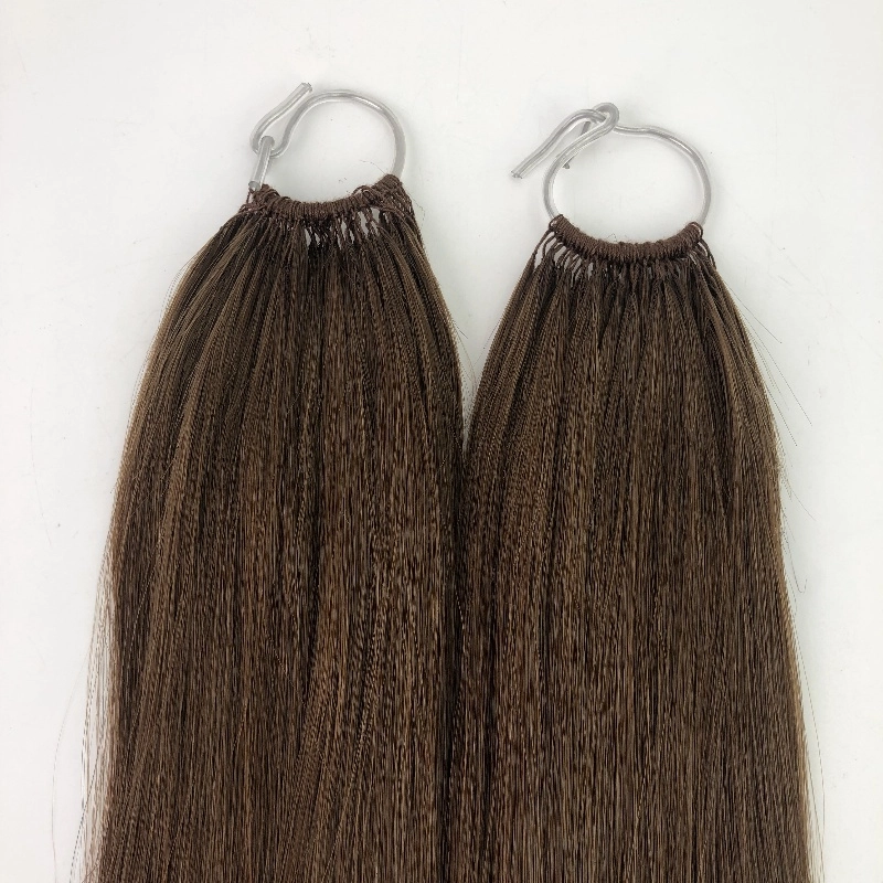 EMEDA Wholesale Medium brown invisible feather twins hair extensions 24inch HJ 051